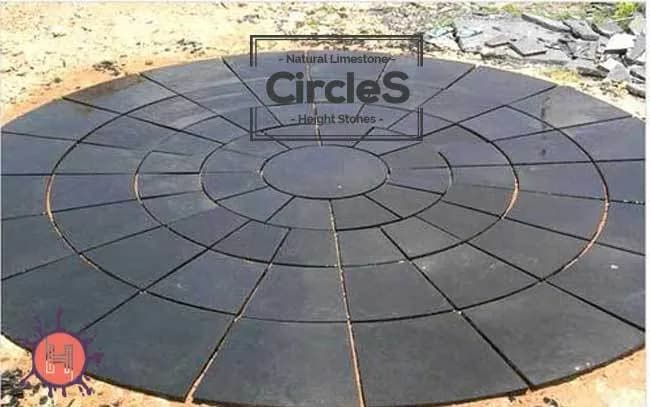 Black Limestone Paving Circle