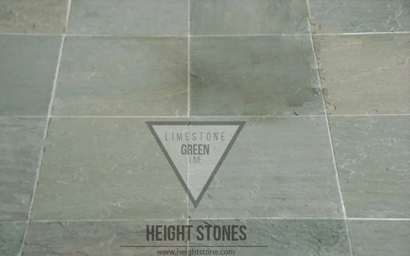 Lime Green Limestone Tiles Slabs