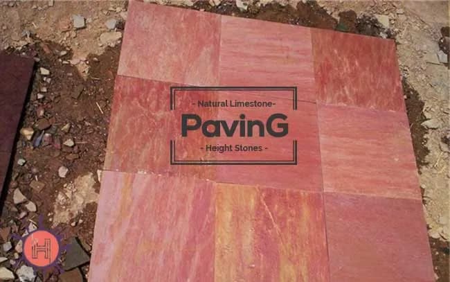 Lime Pink Limestone Paving