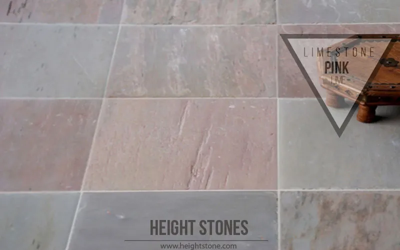 Lime Pink Limestone Tiles Slabs