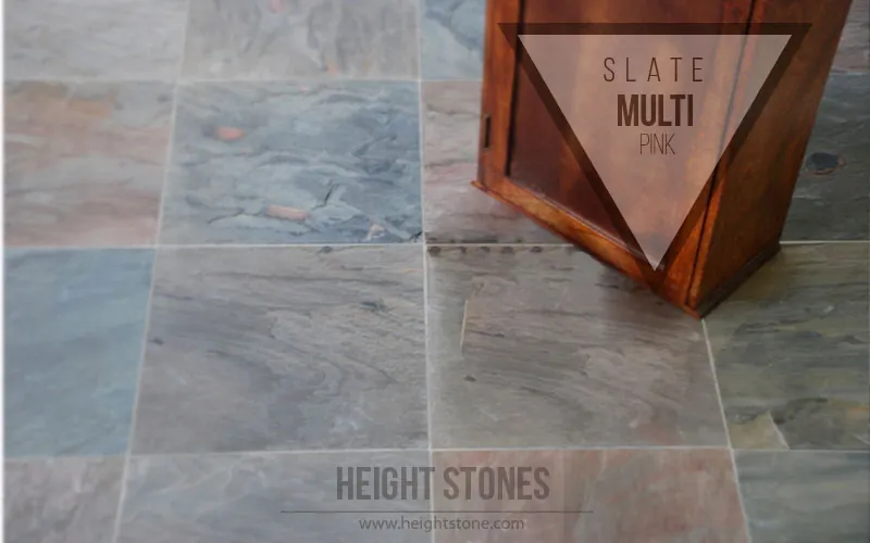 Multi Pink Slate Tiles Slabs