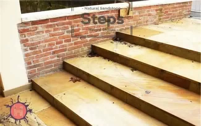 Mint Yellow Sandstone Step Risers